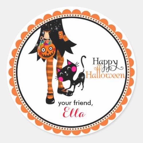 Halloween Little Witch goodie bag favor stickers