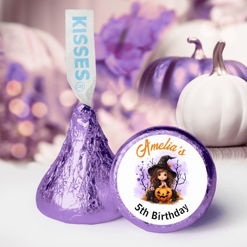 Halloween Little Witch Name Purple Black Hersheys Kisses