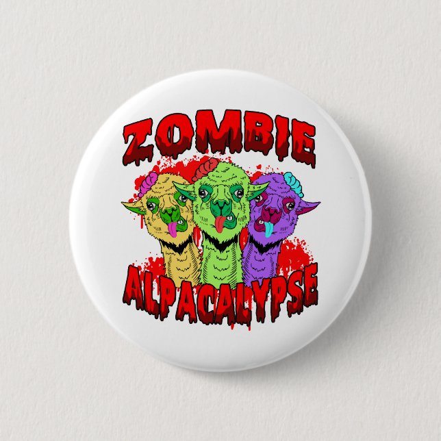 Halloween Llama Alpaca Funny Lama Glama Cool Gift  Button (Front)