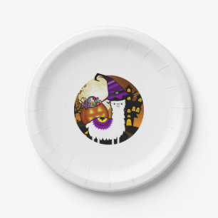 Halloween Llama Alpaca Funny Lama Glama Cool Gift Paper Plates