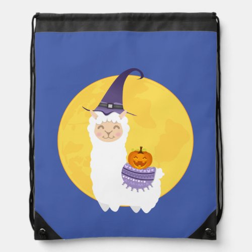 Halloween Llama Drawstring Bag