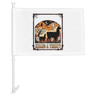 Halloween Llama Shirt Spooky Treat Graveyard Art_1 Car Flag