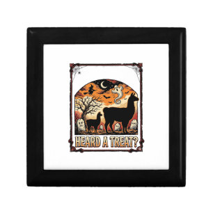 Halloween Llama Shirt Spooky Treat Graveyard Art_1 Gift Box
