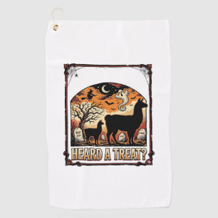 Halloween Llama Shirt Spooky Treat Graveyard Art_1 Golf Towel