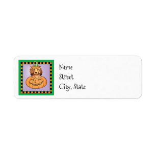 Halloween Longhaired Dachshund Label