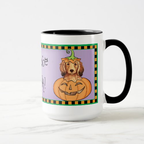 Halloween Longhaired Dachshund Mug