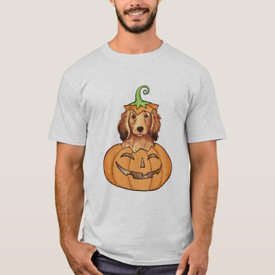 Halloween Longhaired Dachshund T-Shirt