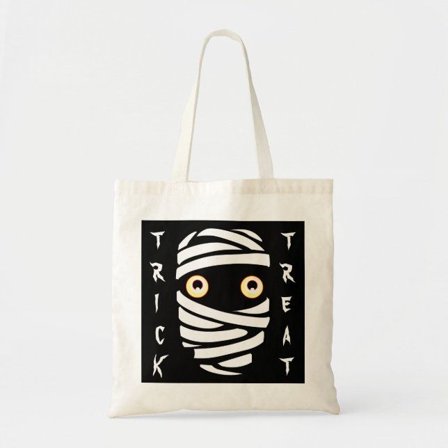 Halloween Loot Bag Mummy Tote Bag Customizable (Front)
