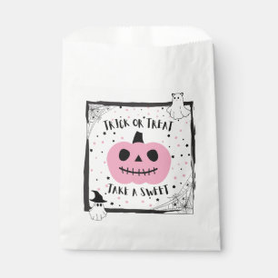 Halloween loot bag pink pumpkin trick or treat