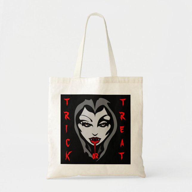 Halloween Loot Bag Vampire Tote Bag Customizable (Front)