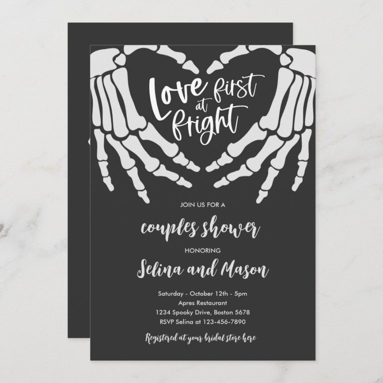 Halloween Love At First Fright Couples Shower Invitation