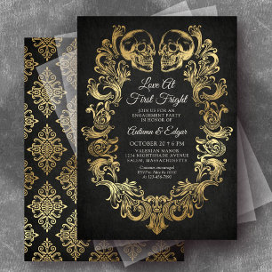 Halloween Love At First Fright Engagement Party Invitation