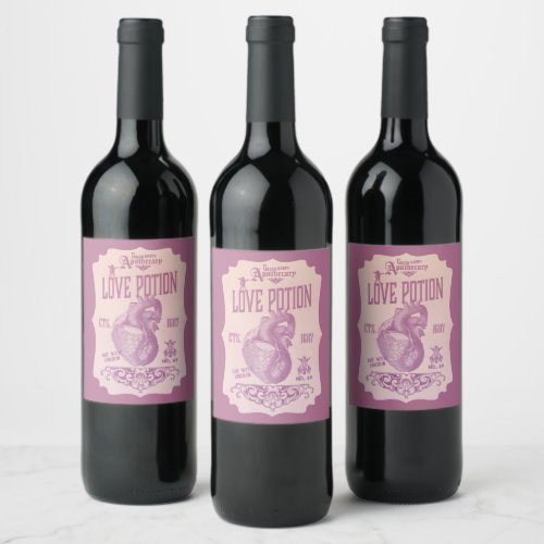 Halloween Love Potion Wine Label