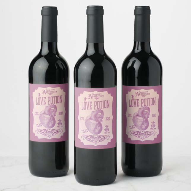 Halloween Love Potion Wine Label (Bottles)