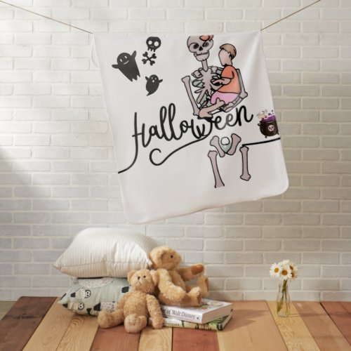 Halloween Love Skeleton Baby Blanket