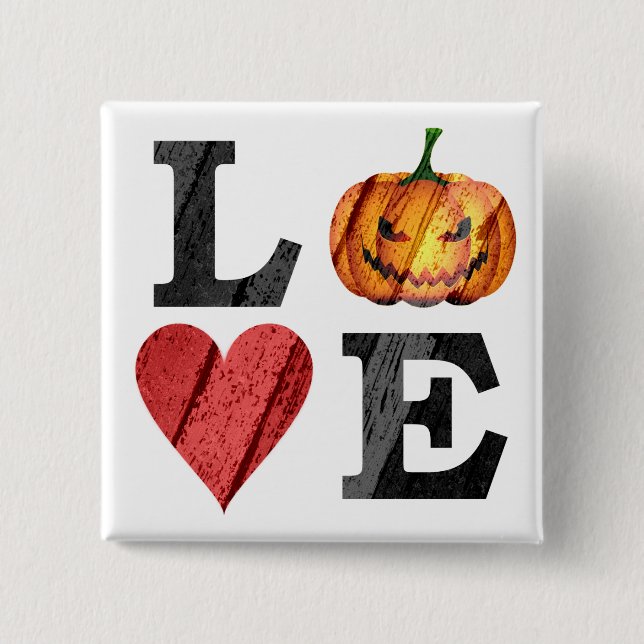 Halloween LOVE with Scary Jack o'lantern Button (Front)