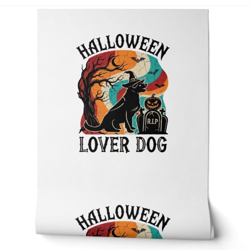 Halloween Lover Dog Witch Hat Pumpkin Tombstone_1 Wallpaper