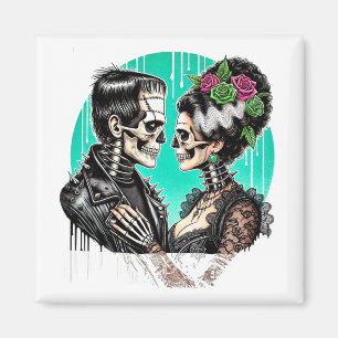 Halloween Lovers Frankenstein Skeleton For Men Wom Magnet