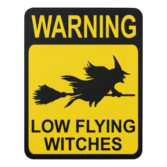 Halloween Low Flying Witches Sign (Contemporary Vert)