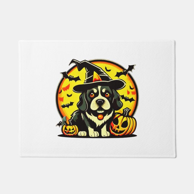 Halloween Lowchen dog Doormat (Front)