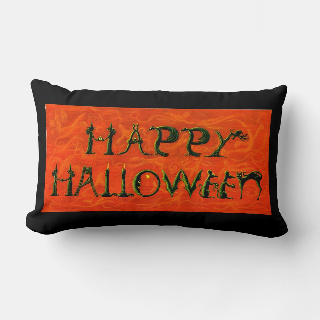 Halloween Lumbar Pillow REVERSIBLE Zazzle