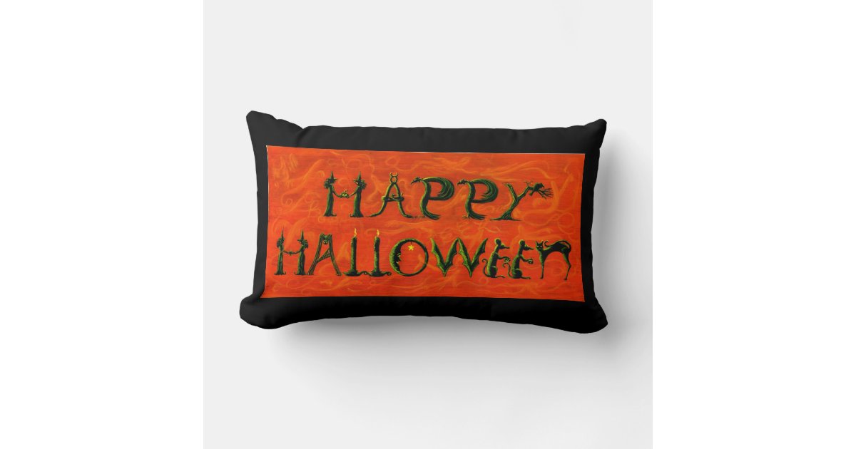 Halloween Lumbar Pillow REVERSIBLE Zazzle