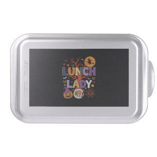 Halloween Lunch Lady Witch Kitchen Vector Cake Pan