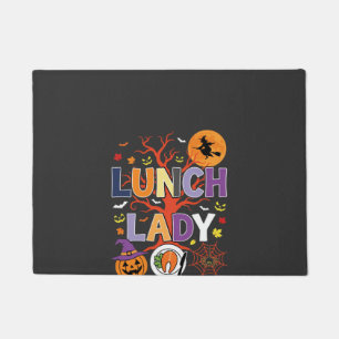 Halloween Lunch Lady Witch Kitchen Vector Doormat