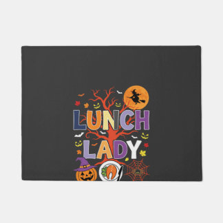Halloween Lunch Lady Witch Kitchen Vector Doormat