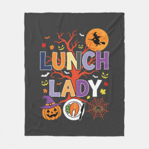 Halloween Lunch Lady Witch Kitchen Vector Fleece Blanket