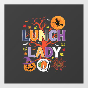 Halloween Lunch Lady Witch Kitchen Vector Floor Decals