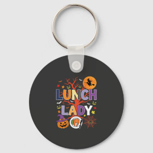 Halloween Lunch Lady Witch Kitchen Vector Keychain
