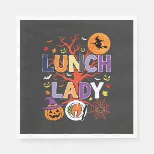 Halloween Lunch Lady Witch Kitchen Vector Napkins