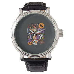 Halloween Lunch Lady Witch Kitchen Vector Watch