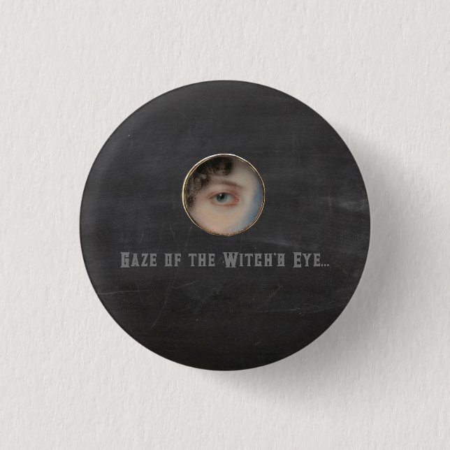 Halloween Macabre Creepy Witch Eye Button (Front)