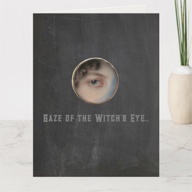 Halloween Macabre Creepy Witch Eye Card (Front)