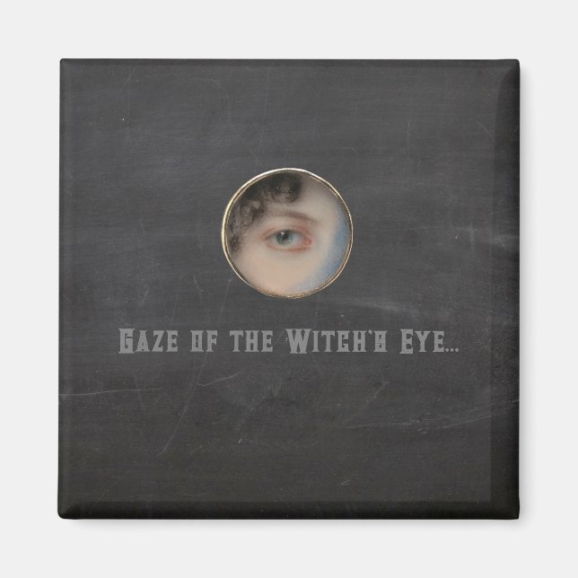 Halloween Macabre Creepy Witch Eye Magnet (Front)