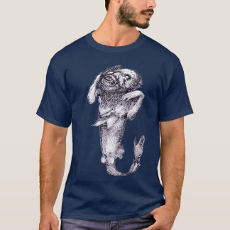 Halloween Macabre Merman Meerjungfrau Vector T-Shirt