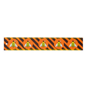 Halloween Magic Bee Witch Orange and Black Stripes Ruler