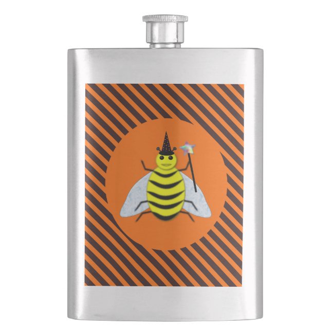 Halloween Magic Bee Witch range and Black Stripes Flask (Front)