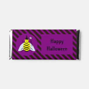 Halloween Magic Bee Wizard Purple and Black Stripe Hershey Bar Favors