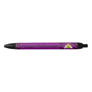 Halloween Magic Bee Wizard Purple and Black Stripe Pen