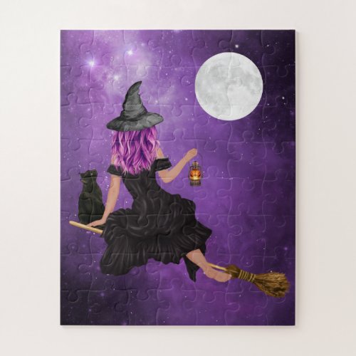 Halloween  Magic Flying Witch Jigsaw Puzzle