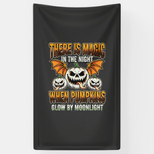 Halloween Magic Pumpkin Moonlight Horror Vector Banner