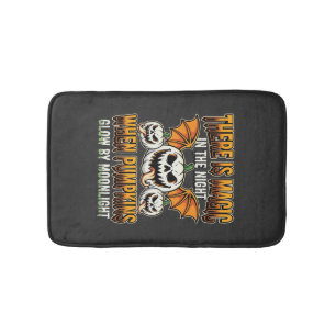 Halloween Magic Pumpkin Moonlight Horror Vector Bath Mat