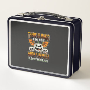 Halloween Magic Pumpkin Moonlight Horror Vector Metal Lunch Box