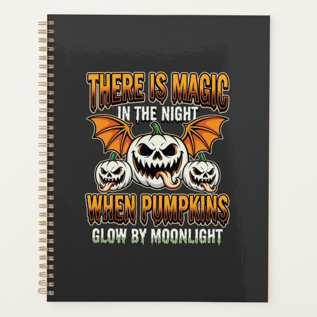 Halloween Magic Pumpkin Moonlight Horror Vector Planner (Front)