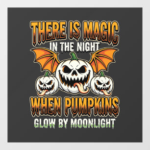 Halloween Magic Pumpkin Moonlight Horror Vector Window Cling