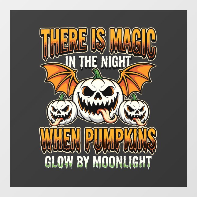 Halloween Magic Pumpkin Moonlight Horror Vector Window Cling (Sheet)