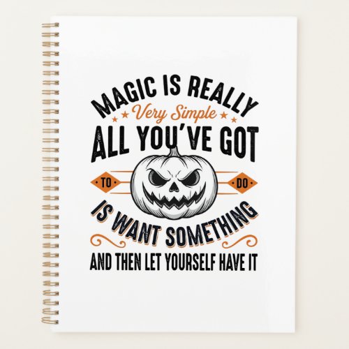 Halloween Magic Pumpkin Vintage Vector Shirt Desig Planner